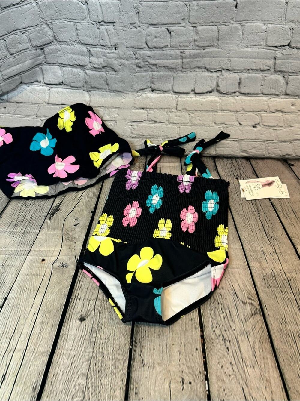 Jessica Simpson Girl’s 2 Piece Floral Swimsuit Set